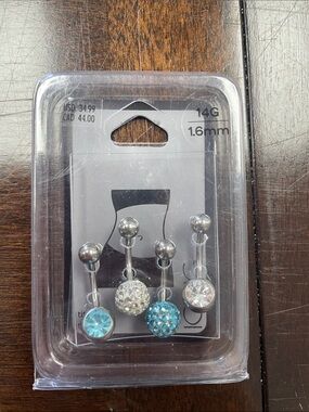 Icing Silver-Tone Jewelry Packaging with Blue Accent